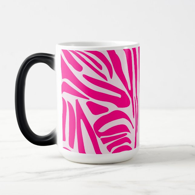 Pink Zebra Print Pattern Color Morph Mug (Left)