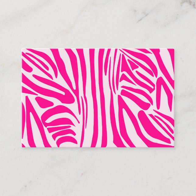 Pink Zebra Print Pattern Discount Card (Front)