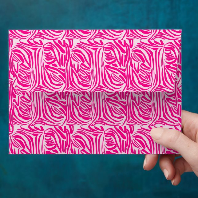 Pink Zebra Print Pattern Envelope (Hand)
