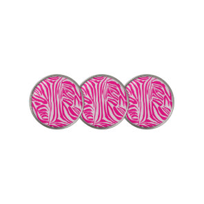 Pink Zebra Print Pattern Golf Ball Marker