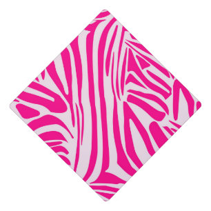 Pink Zebra Print Pattern Graduation Cap Topper