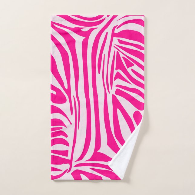 Pink Zebra Print Pattern Hand Towel (Hand Towel)