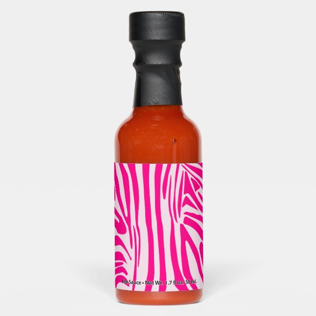 Pink Zebra Print Pattern Hot Sauces (Front)