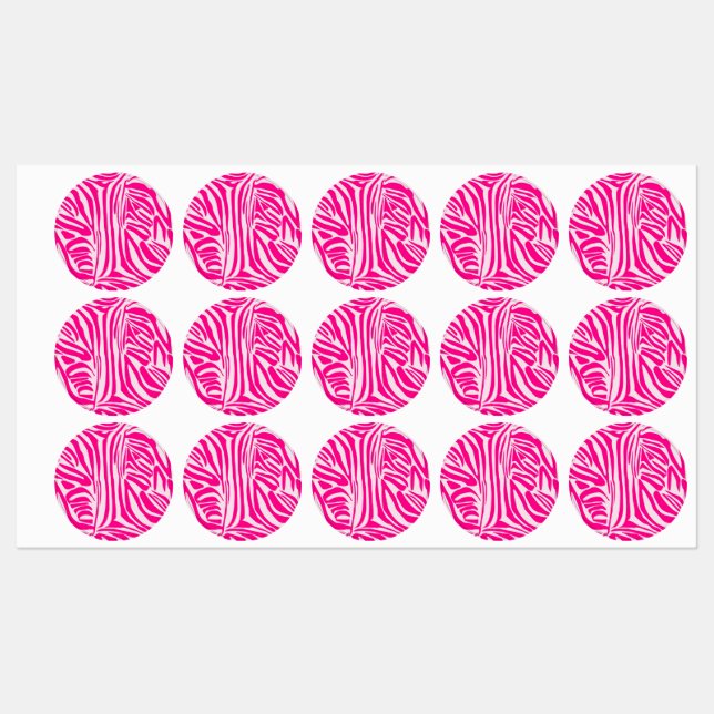 Pink Zebra Print Pattern Labels (Sheet)