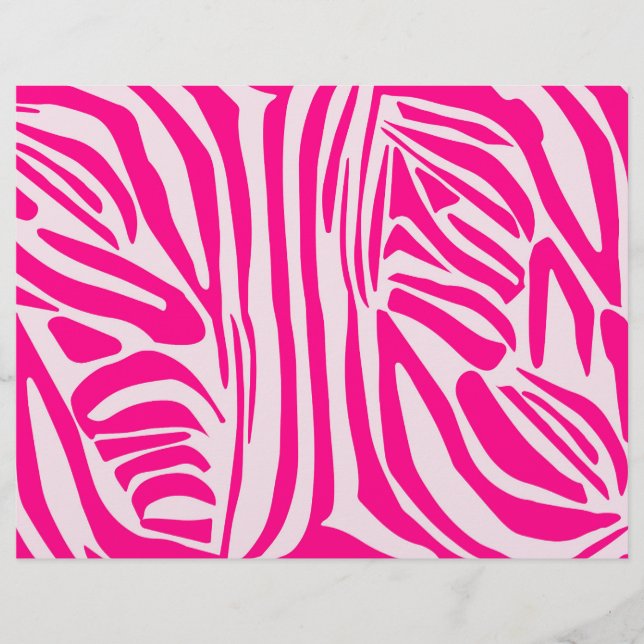 Pink Zebra Print Pattern Letterhead (Front)