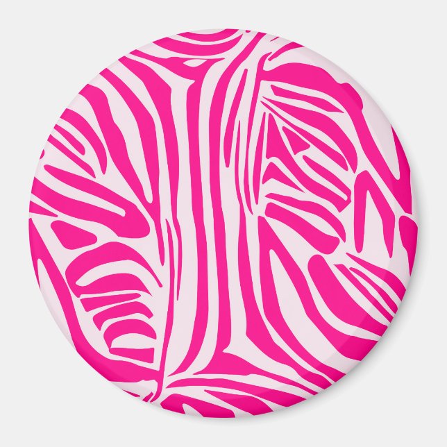 Pink Zebra Print Pattern Magnet (Front)