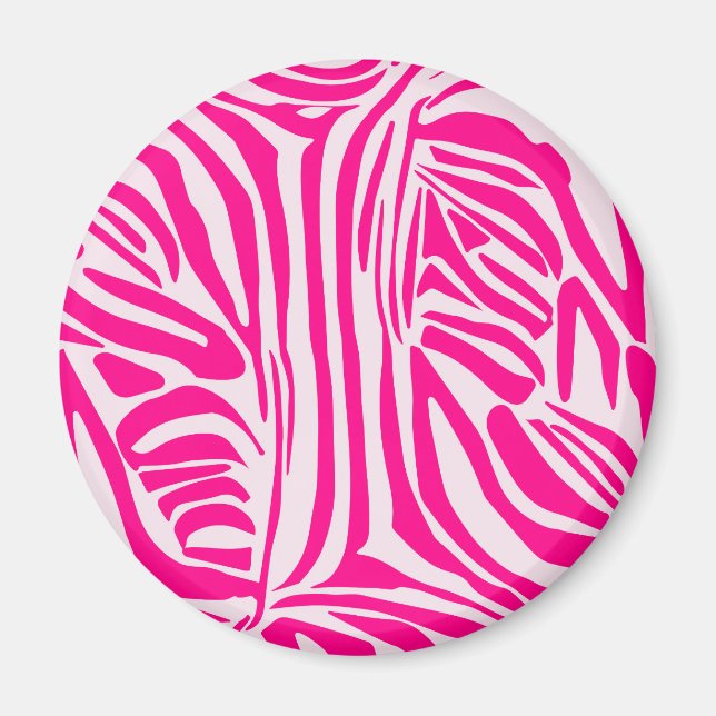 Pink Zebra Print Pattern Magnet (Front)