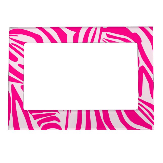 Pink Zebra Print Pattern Magnetic Frame (Front)