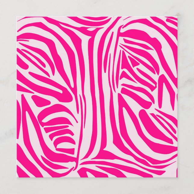 Pink Zebra Print Pattern Menu (Front)