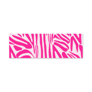 Pink Zebra Print Pattern Name Tag