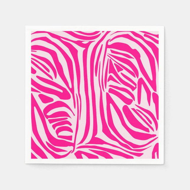 Pink Zebra Print Pattern Napkins (Front)