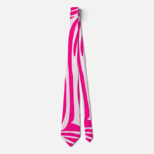 Pink Zebra Print Pattern Neck Tie