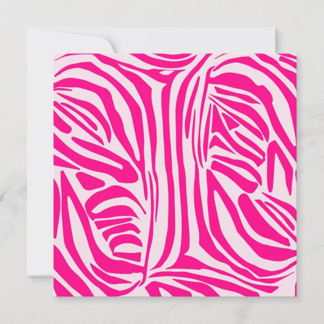 Pink Zebra Print Pattern Note Card (Front)