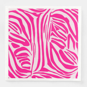 Pink Zebra Print Pattern Paper Dinner Napkins