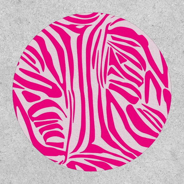 Pink Zebra Print Pattern Patch (Front)
