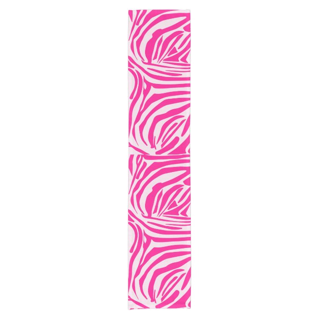 Pink Zebra Print Pattern Short Table Runner (Front)