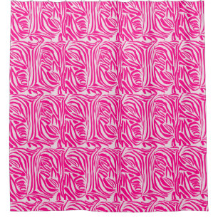 Pink Zebra Print Pattern Shower Curtain