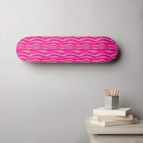 Pink Zebra Print Pattern Skateboard