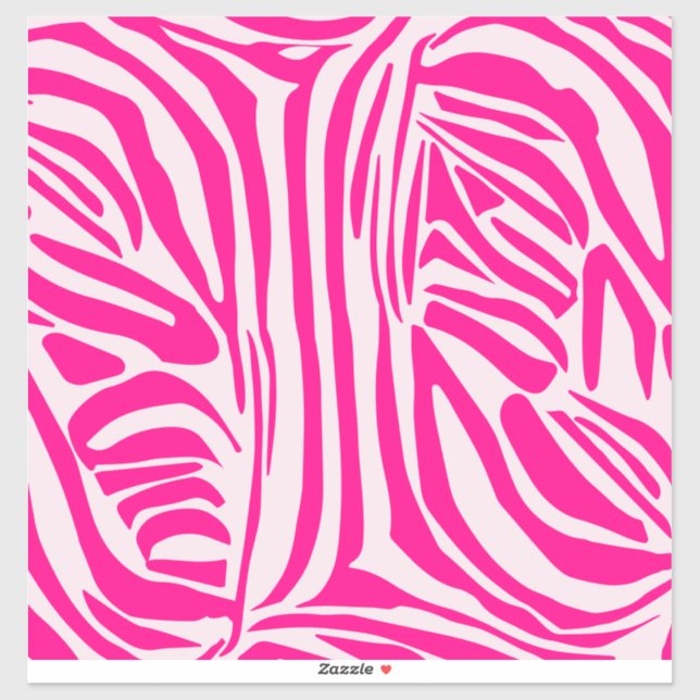 Pink Zebra Print Pattern Sticker (Sheet)