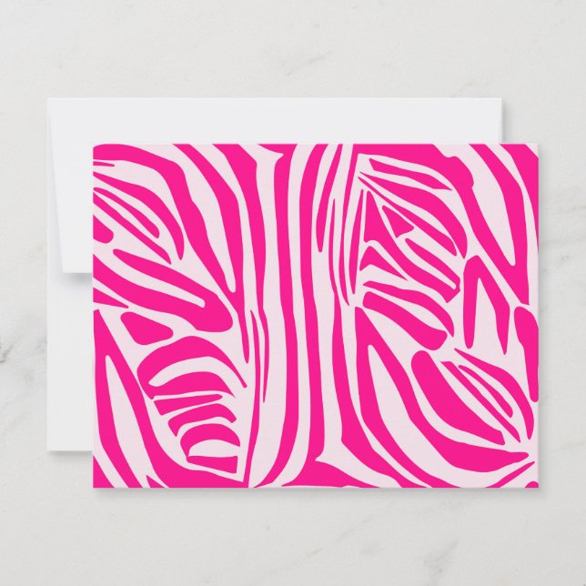 Pink Zebra Print Pattern Thank You Card (Front)