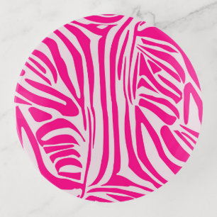 Pink Zebra Print Pattern Trinket Tray