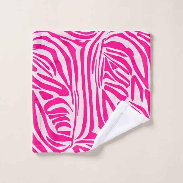 Pink Zebra Print Pattern Wash Cloth (Wash Cloth)