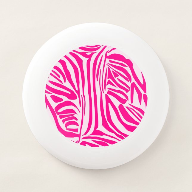 Pink Zebra Print Pattern Wham-O Frisbee (Front)