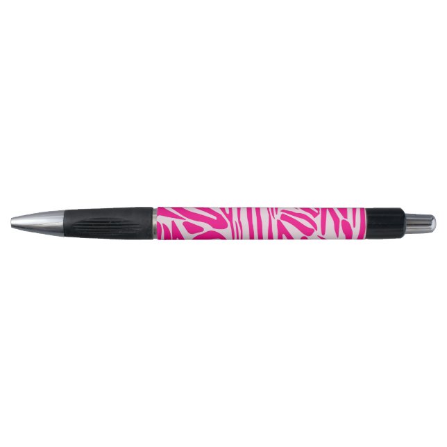 Pink zebra print pen (Front)