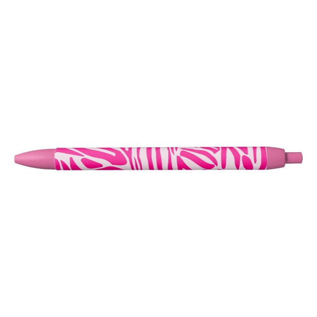 Pink zebra print pen (Front)