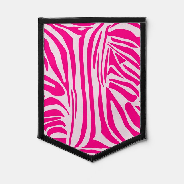 Pink zebra print pennant (Front)