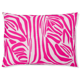 Pink zebra print pet bed