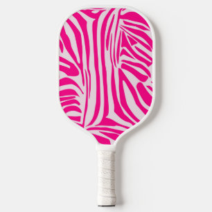 Pink zebra print pickleball paddle