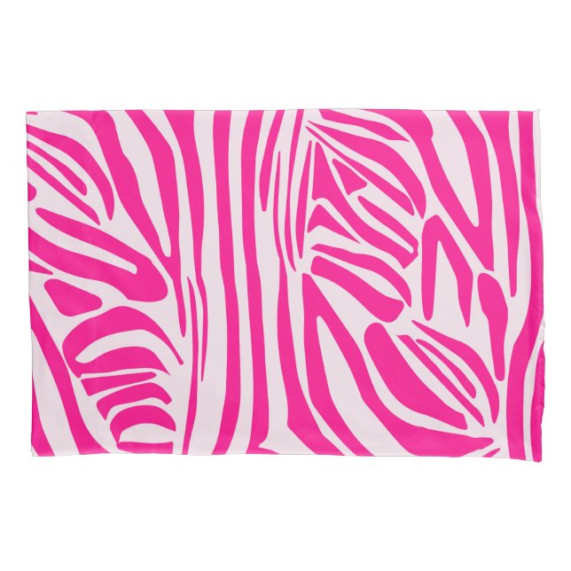Pink zebra print pillow case (Front)