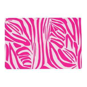 Pink zebra print placemat