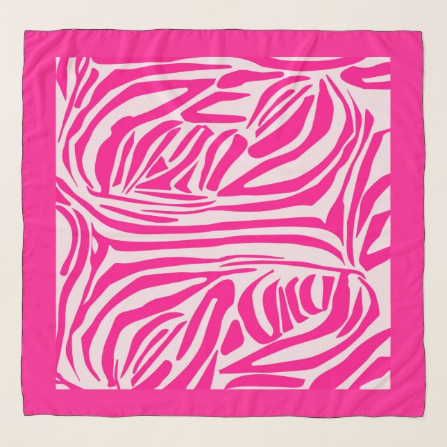 Pink zebra print scarf (Front)