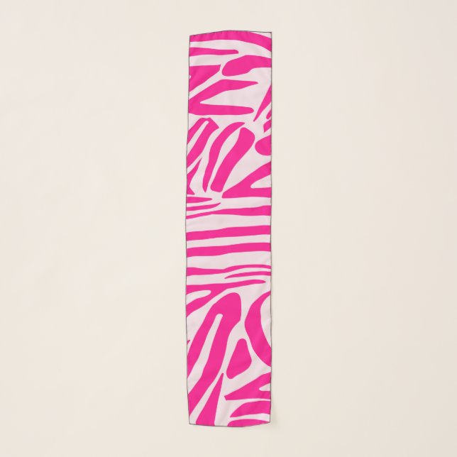 Pink zebra print scarf (Front)