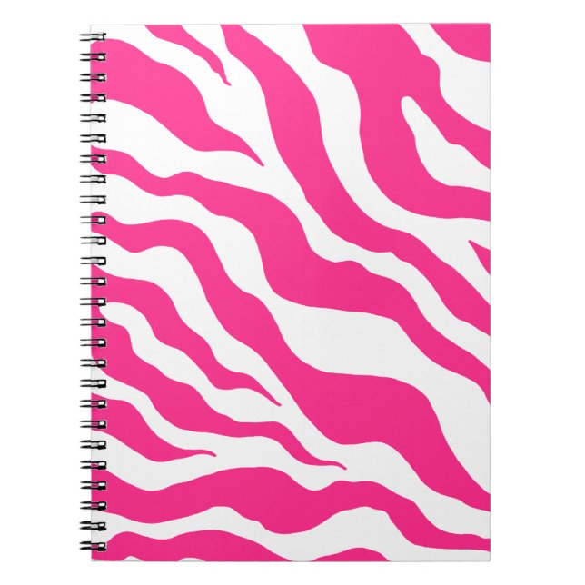 Pink Zebra Print School Notebook Journal Gift (Front)