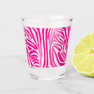 Pink zebra print shot glass