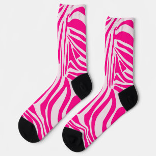 Pink zebra print socks