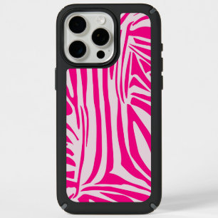 Pink zebra print iPhone 15 pro max case