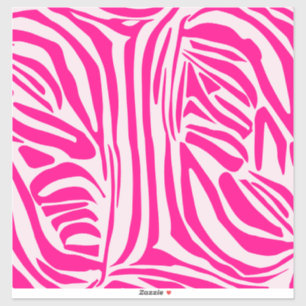 Pink zebra print sticker