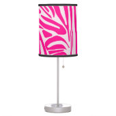 Pink zebra print table lamp (Left)