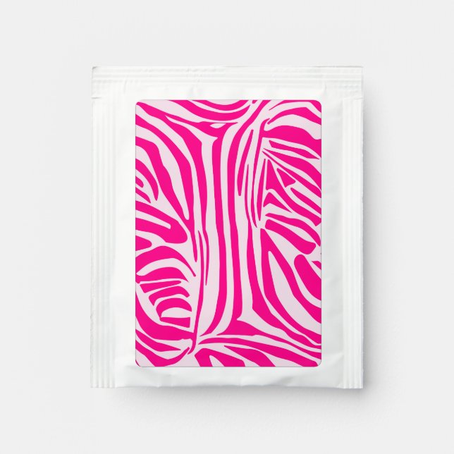 Pink zebra print tea bag drink mix (Front)