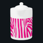 Pink zebra print teapot<br><div class="desc">https://www.zazzle.com/cute_colorful_birds_fanny_pack-256591423157296343</div>