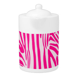 Pink zebra print teapot