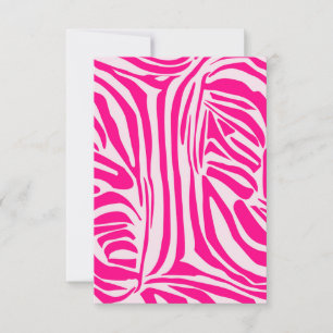 Pink zebra print thank you card