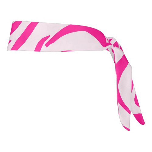 Pink zebra print tie headband