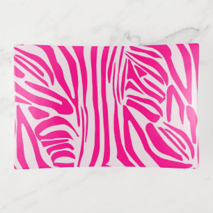 Pink zebra print trinket tray