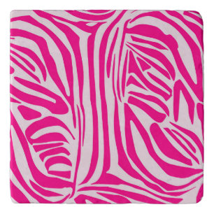 Pink zebra print trivet