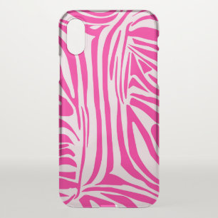 Pink zebra print iPhone XS case